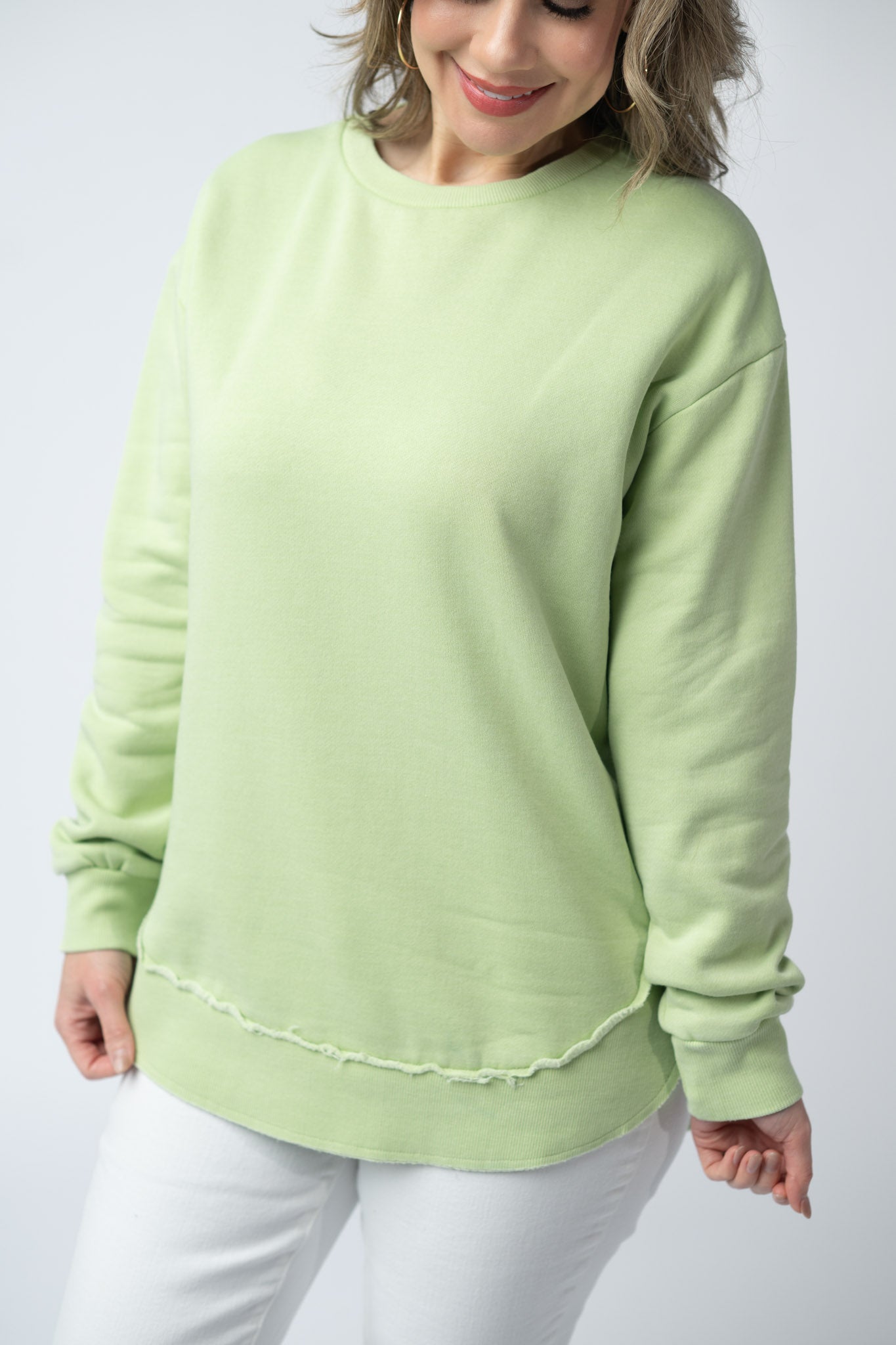 Michelle Mae Vintage Wash Pullover - Spring Leaf