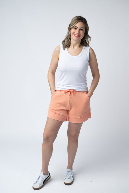 Michelle Mae French Terry Stevie Shorts - Spring Peach
