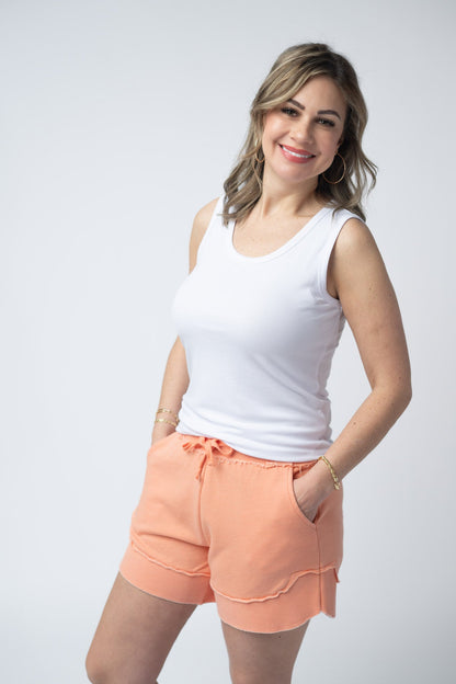 Michelle Mae French Terry Stevie Shorts - Spring Peach