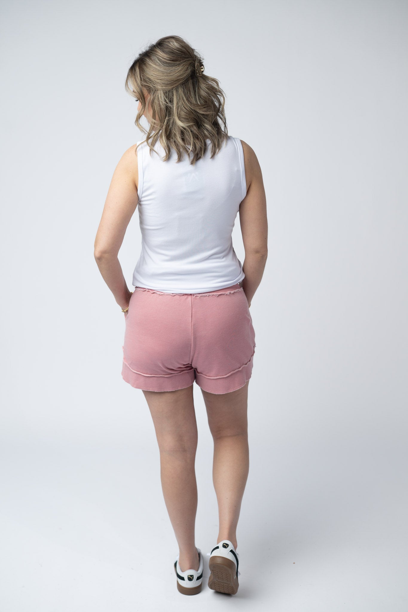 Michelle Mae French Terry Stevie Shorts - Dusty Pink