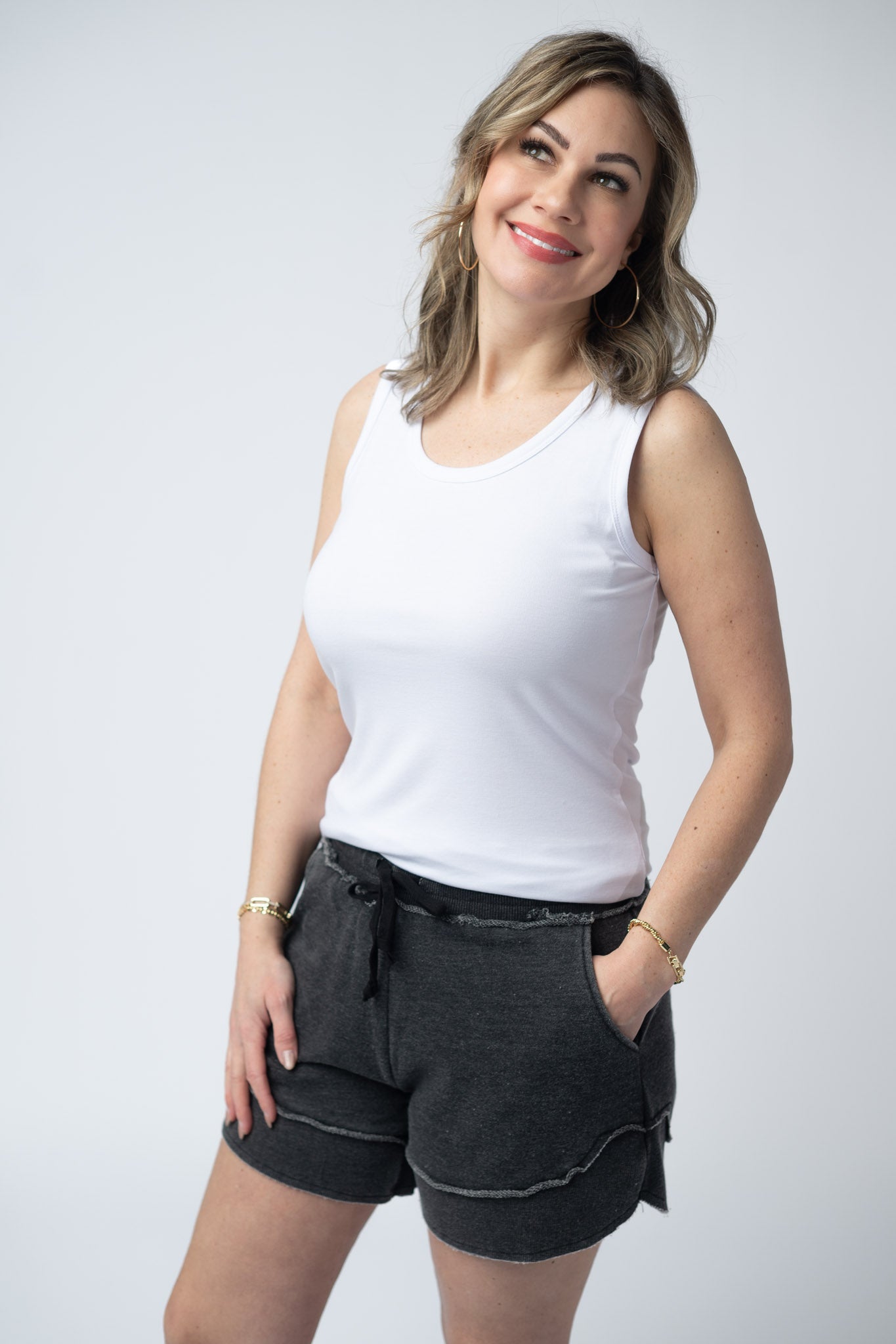 Michelle Mae French Terry Stevie Shorts - Black