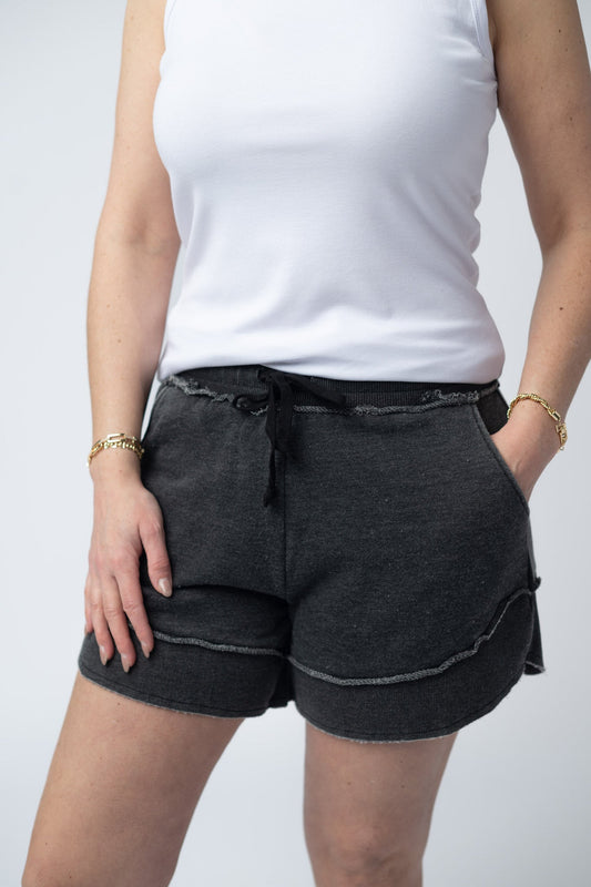 Michelle Mae French Terry Stevie Shorts - Black