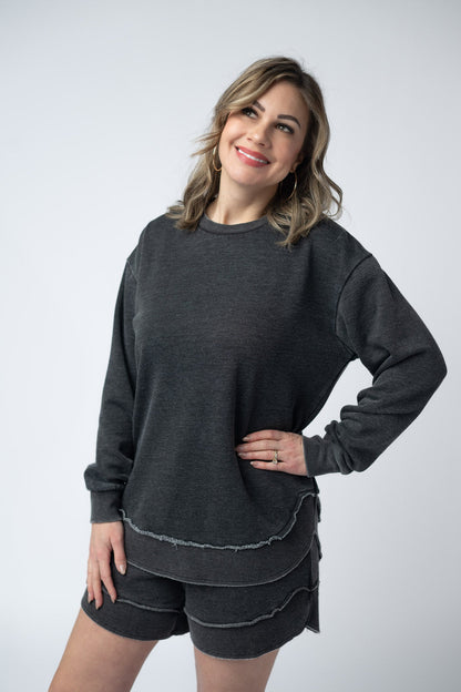 Michelle Mae Vintage Wash Pullover - Black