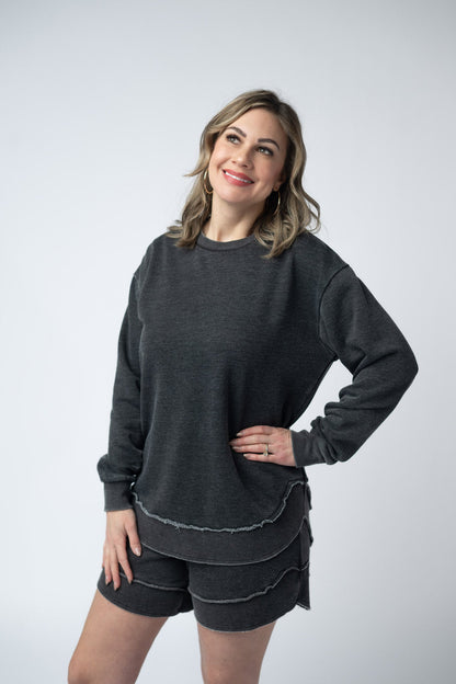 Michelle Mae Vintage Wash Pullover - Black