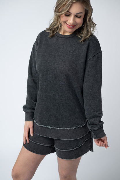 Michelle Mae Vintage Wash Pullover - Black