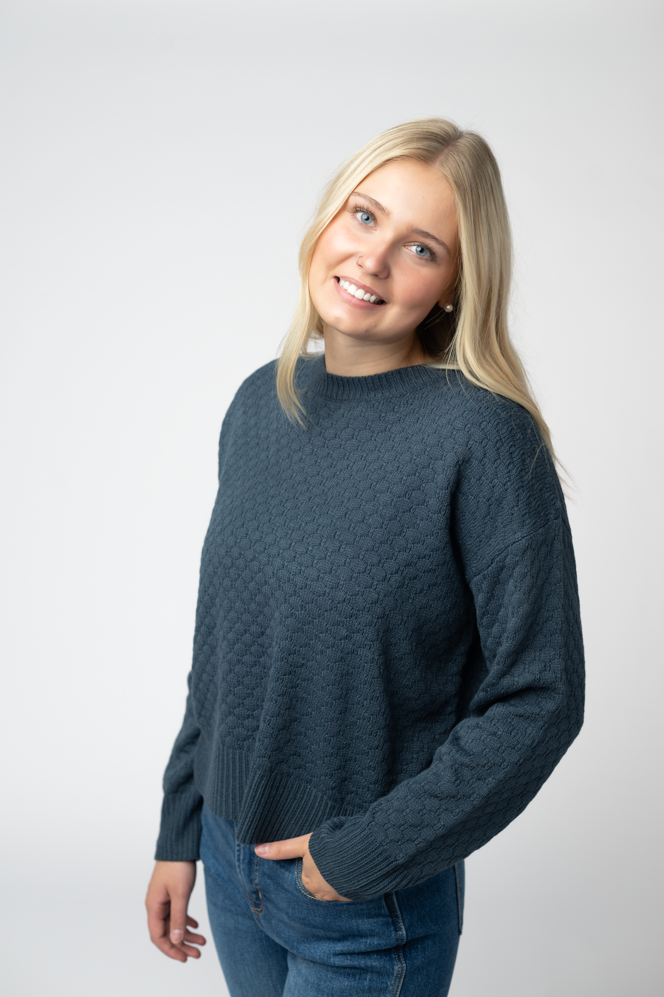Michelle Mae Gianna Pullover Sweater - Teal