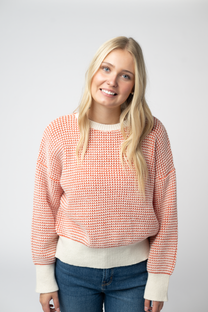 PREORDER Michelle Mae Charlotte Sweater - Orange and Ivory