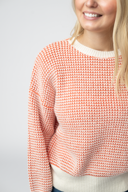 PREORDER Michelle Mae Charlotte Sweater - Orange and Ivory