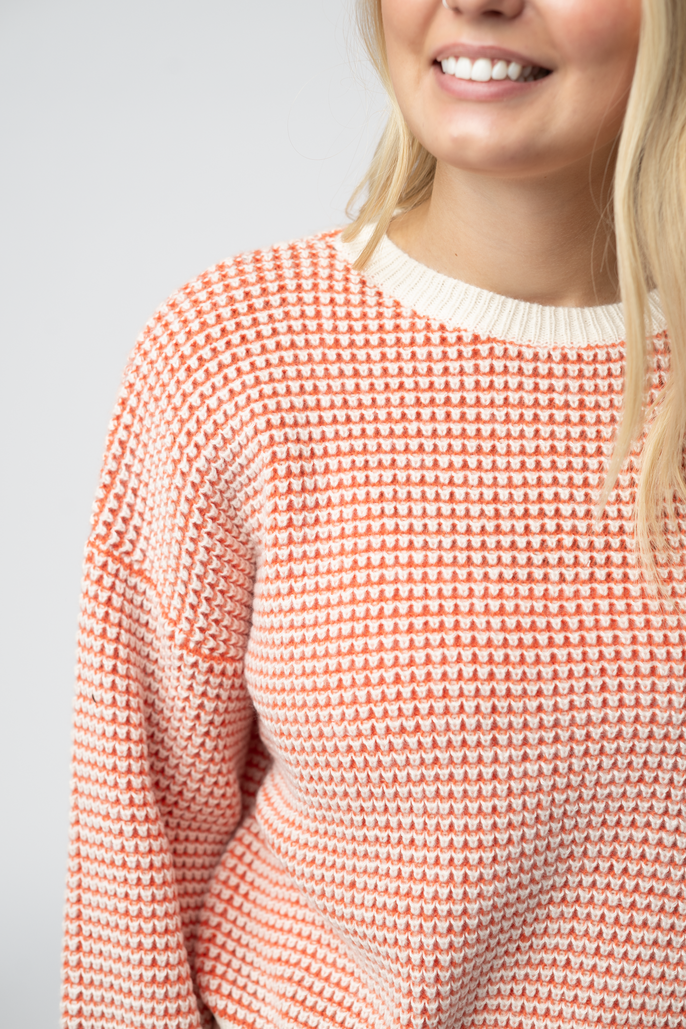PREORDER Michelle Mae Charlotte Sweater - Orange and Ivory