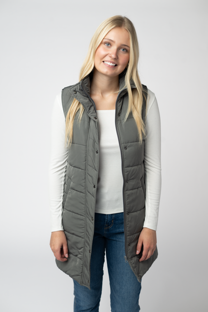 Michelle Mae Harlow Long Vest - Grey