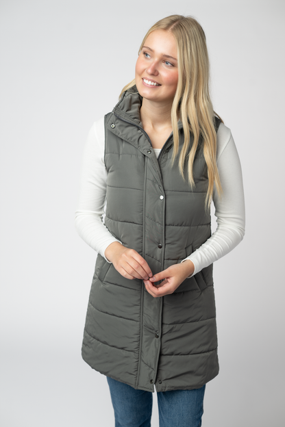 Michelle Mae Harlow Long Vest - Grey
