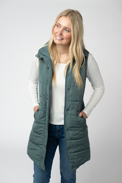 Michelle Mae Harlow Long Vest - Teal
