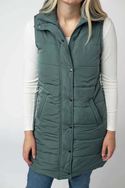 Michelle Mae Harlow Long Vest - Teal