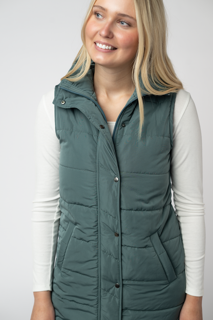 Michelle Mae Harlow Long Vest - Teal