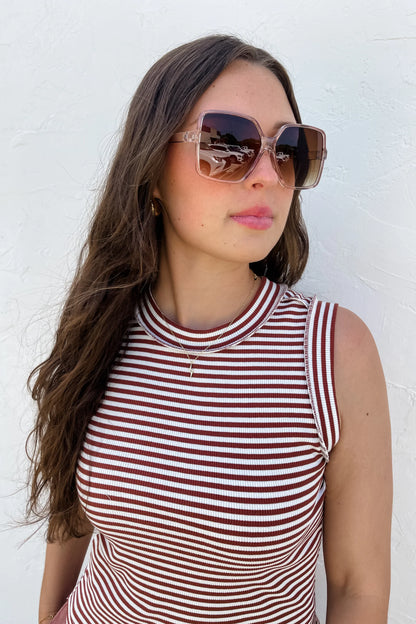 BIANCA BASIC STRIPE RIBBED TANK