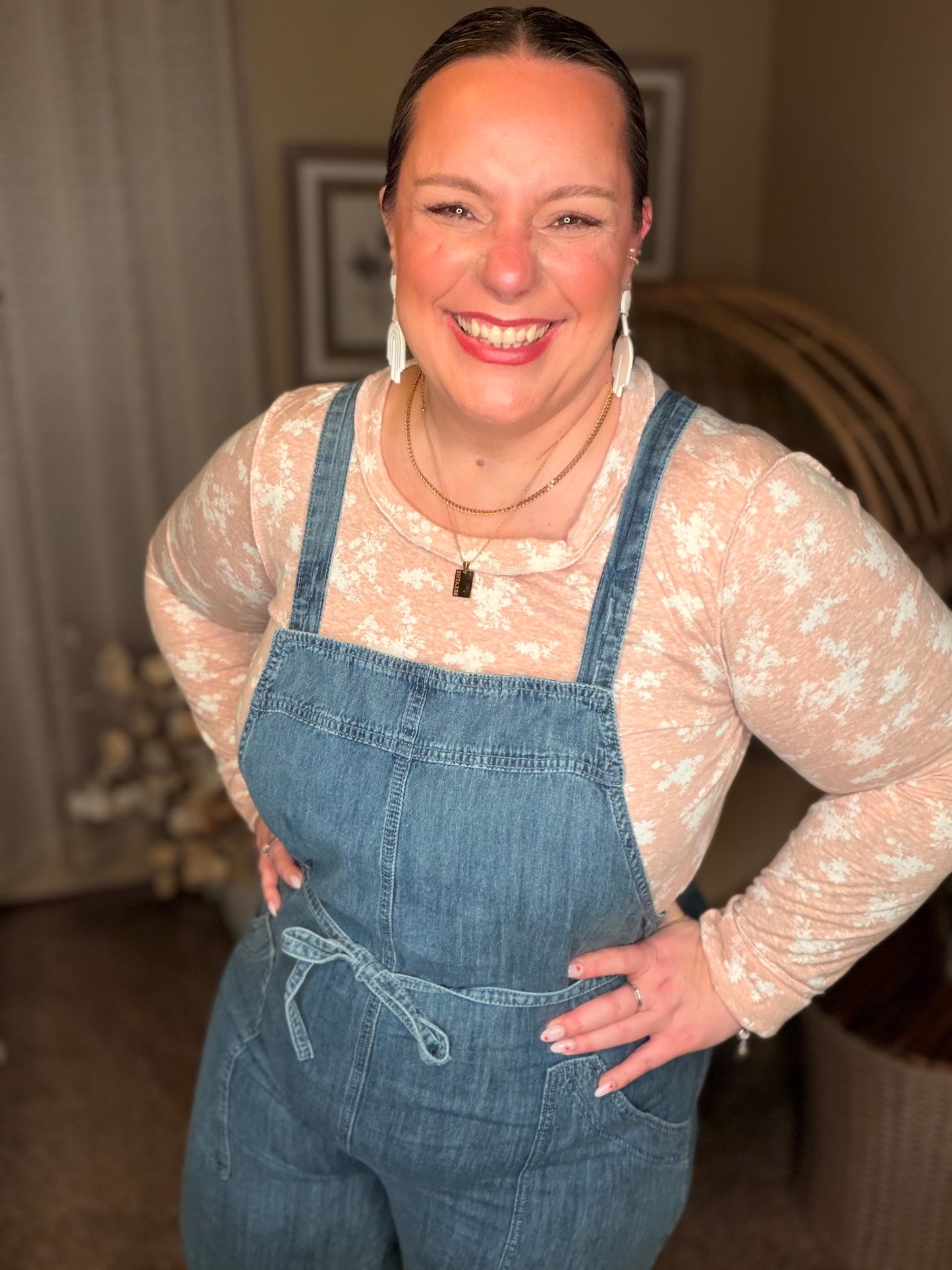 Too Cute to Compute Waist Tie Overalls in Dark Blue