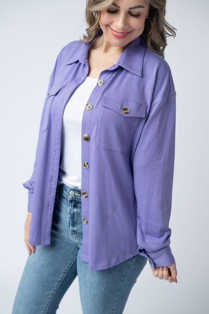Michelle Mae Brenna Button Down Top - Purple