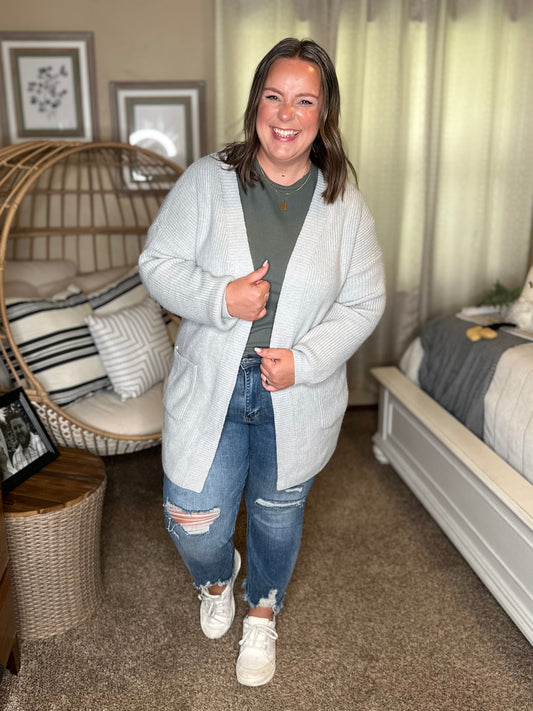 Michelle Mae Layla Sweater Cardigan - Grey
