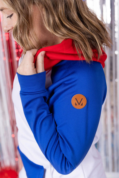 PREBOOK Michelle Mae Cloud Colorblock Pullover - Red, White, and Blue