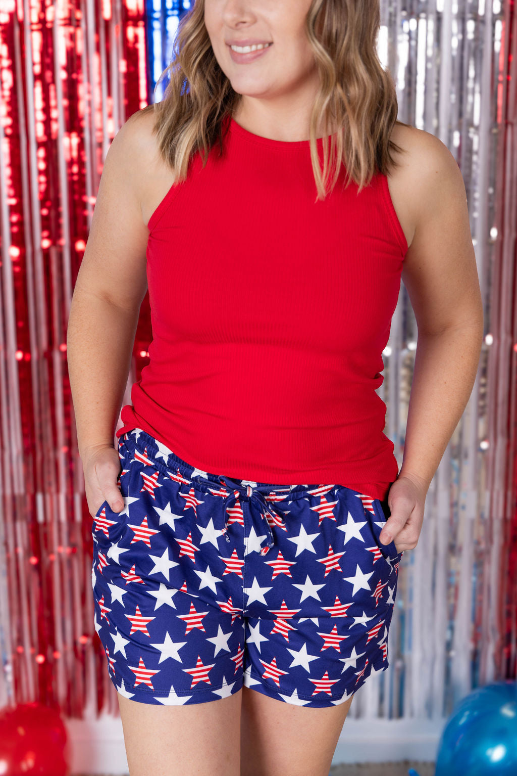 Michelle Mae Jamie Shorts - Navy Stars and Stripes