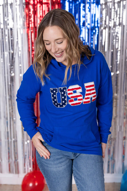 PREBOOK Michelle Mae Corrine Hoodie - Royal Blue USA