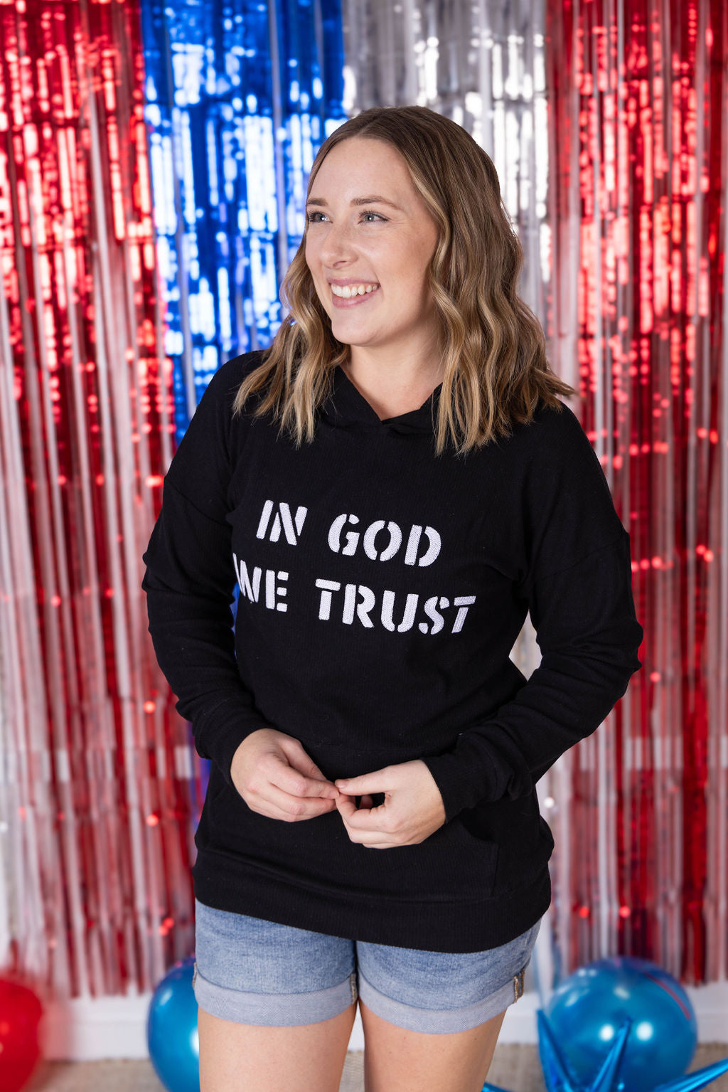 Michelle Mae Corrine Embroidered Hoodie - In God We Trust