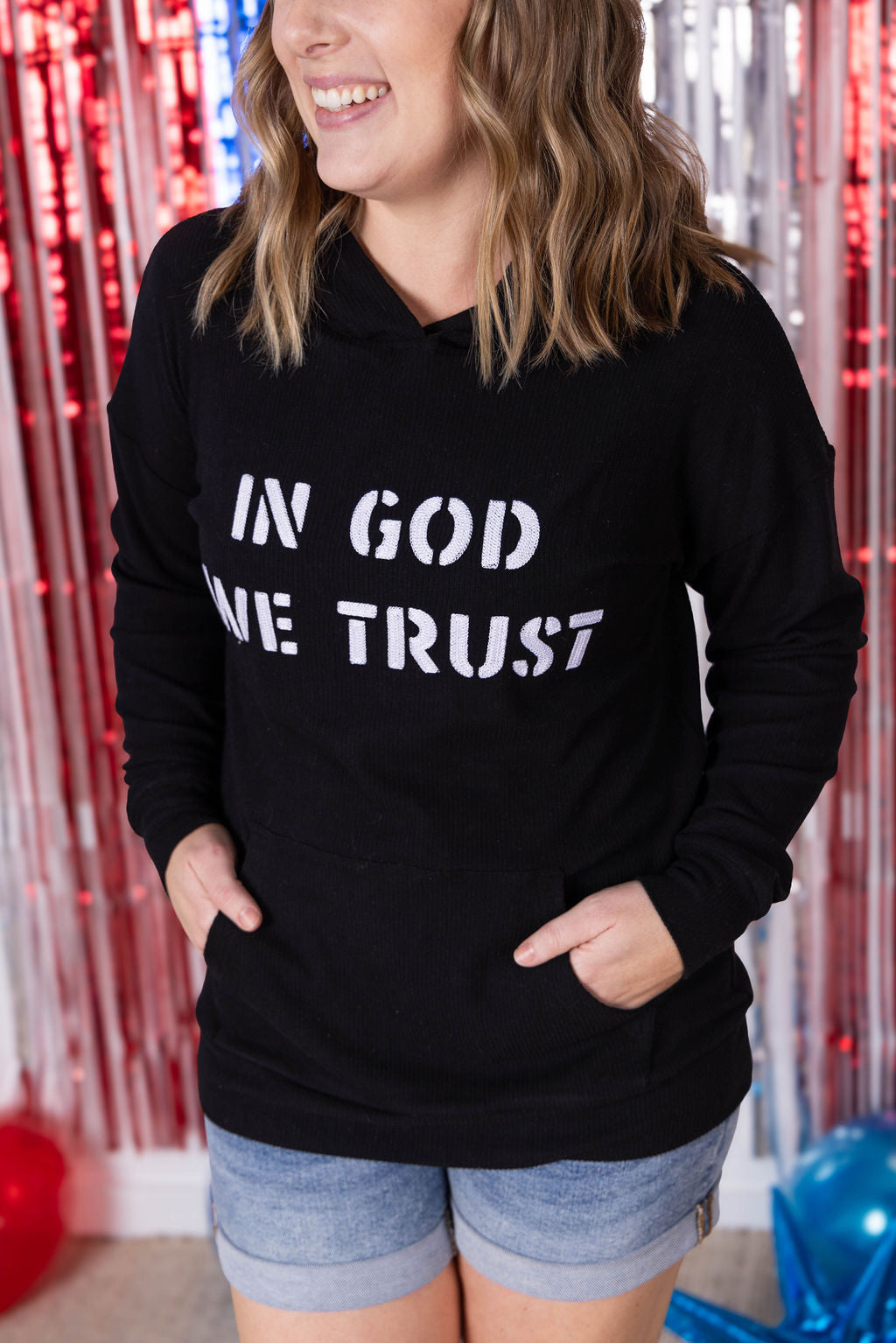 Michelle Mae Corrine Embroidered Hoodie - In God We Trust