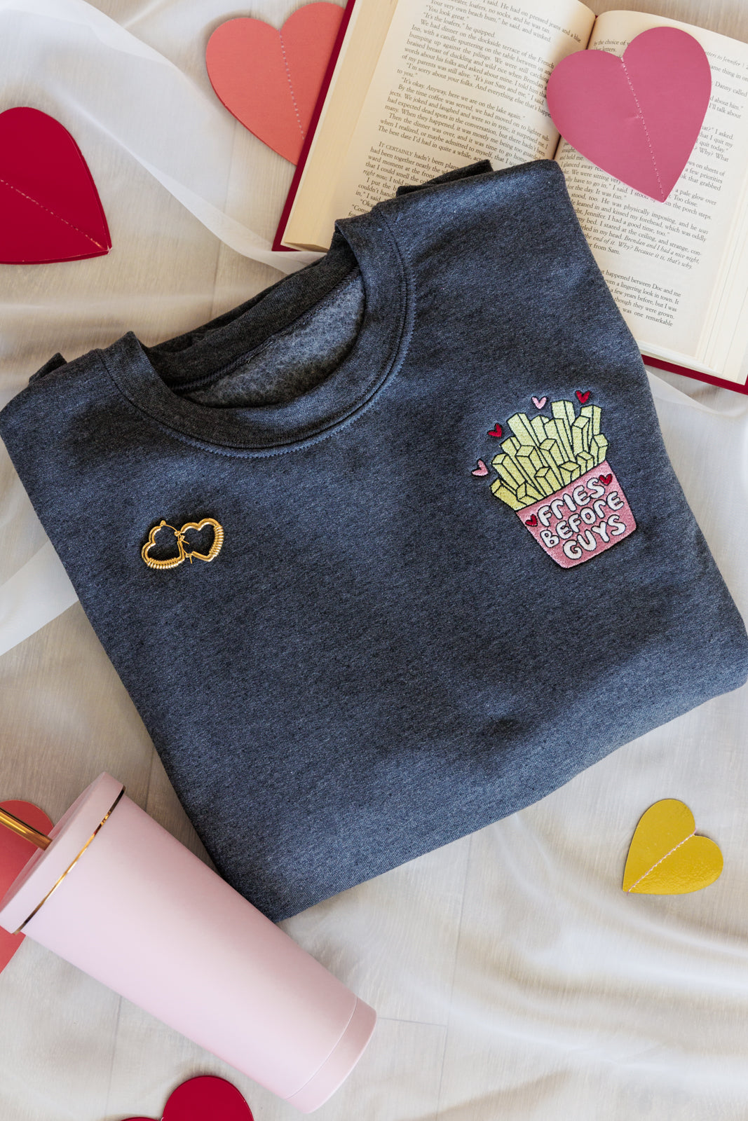 PREORDER- Fries Before Guys Embroidered Sweatshirt