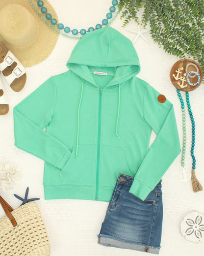 Michelle Mae Fullzip Hoodie - Aquamarine
