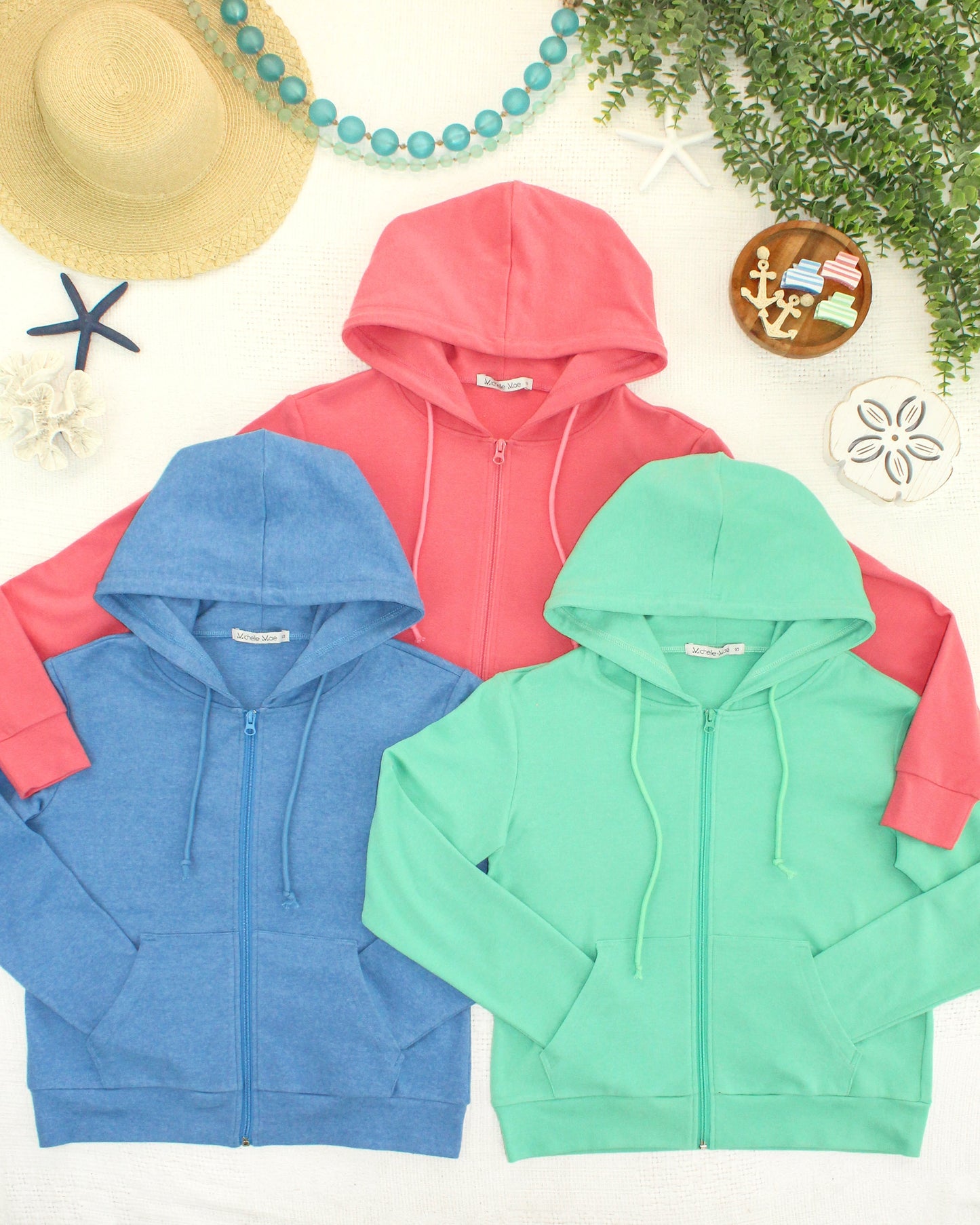 Michelle Mae Fullzip Hoodie - Aquamarine