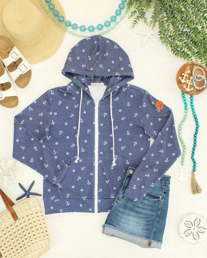 Michelle Mae Fullzip Hoodie - Nautical Navy