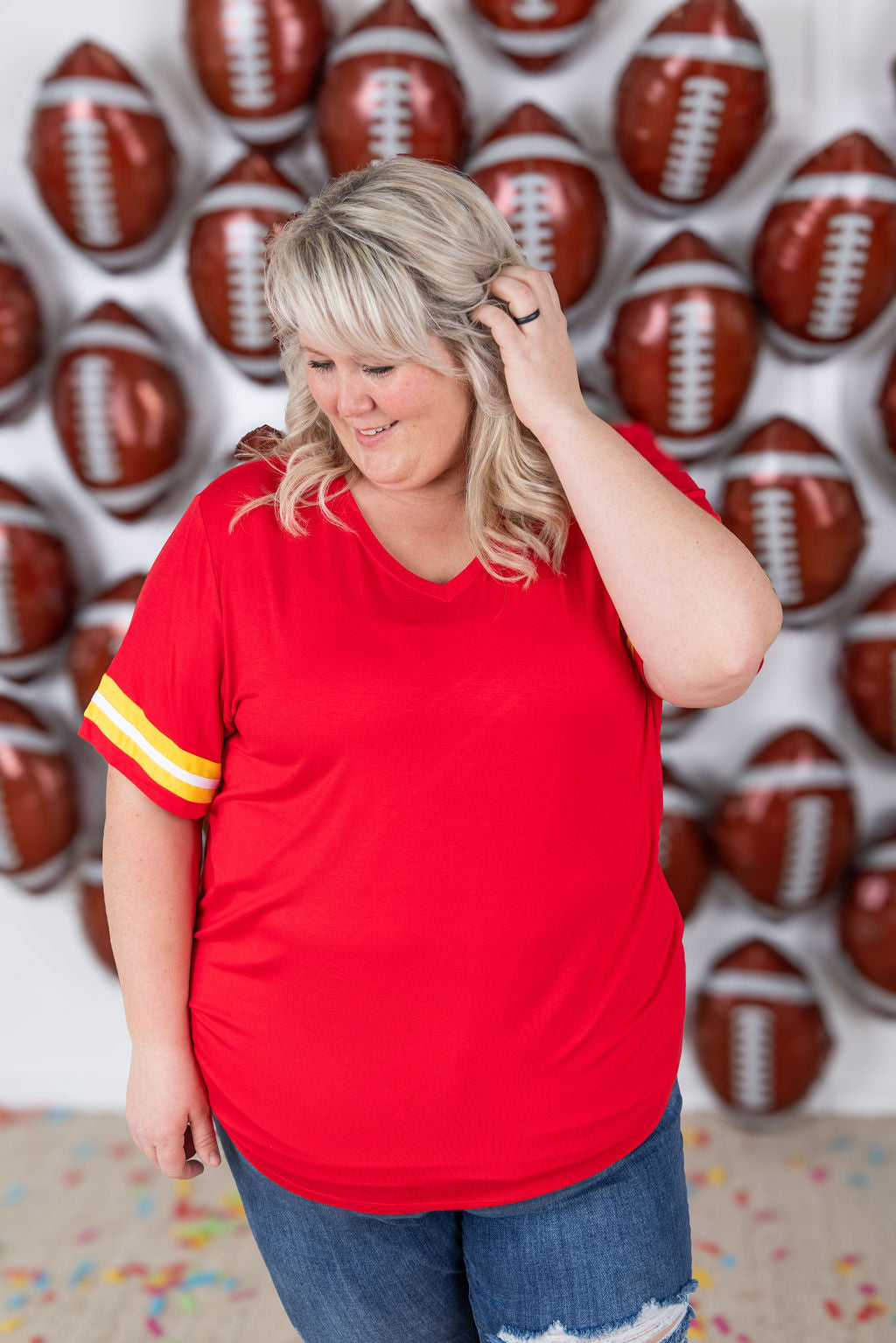Michelle Mae GameDay Tessa Short Sleeve Top - Kansas City