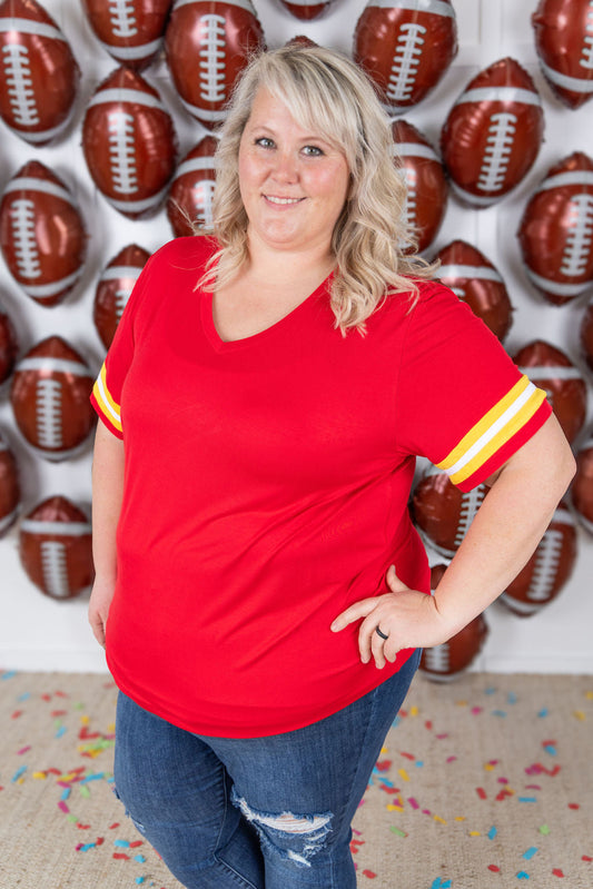 Michelle Mae GameDay Tessa Short Sleeve Top - Kansas City