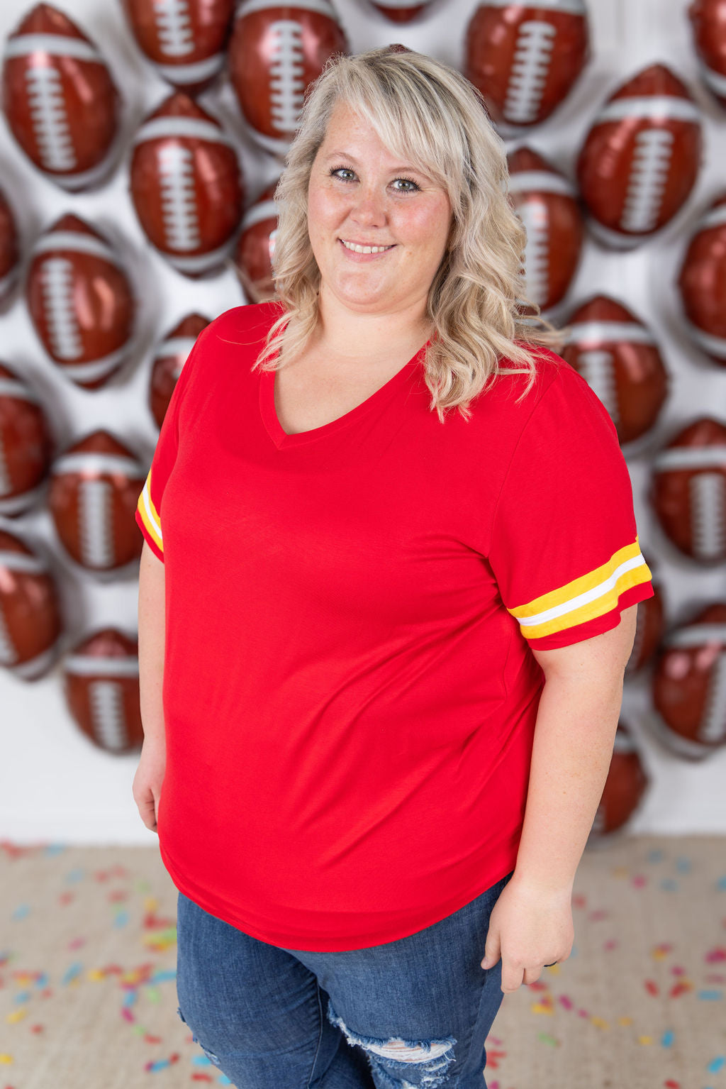 Michelle Mae GameDay Tessa Short Sleeve Top - Kansas City