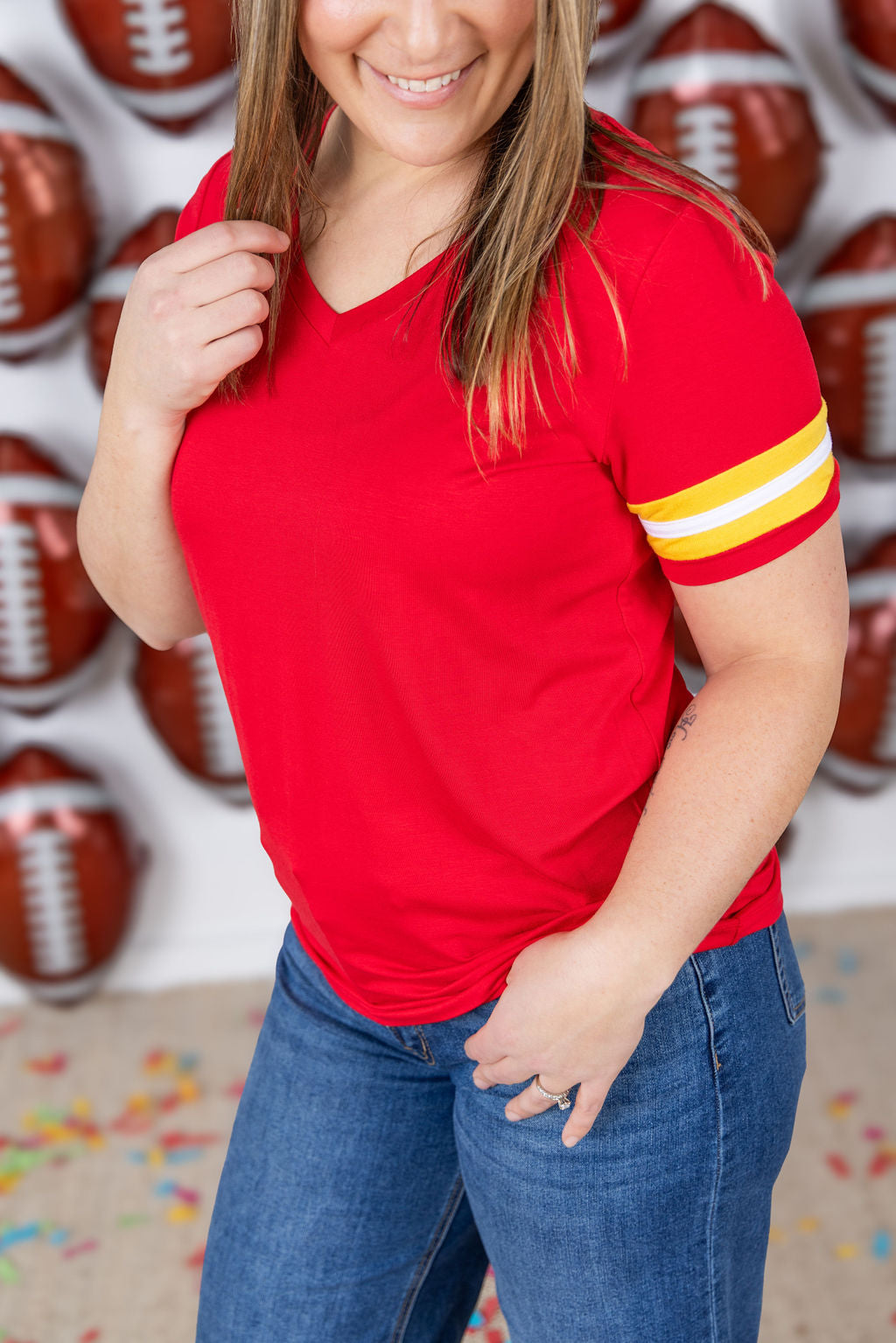 Michelle Mae GameDay Tessa Short Sleeve Top - Kansas City