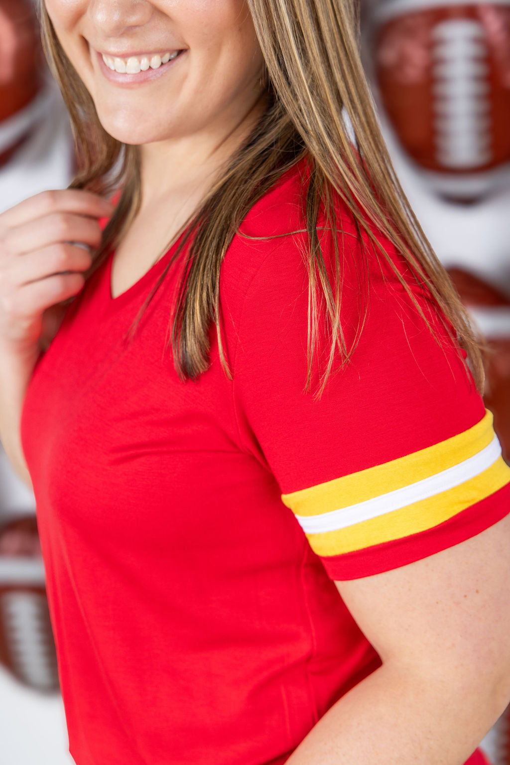 Michelle Mae GameDay Tessa Short Sleeve Top - Kansas City