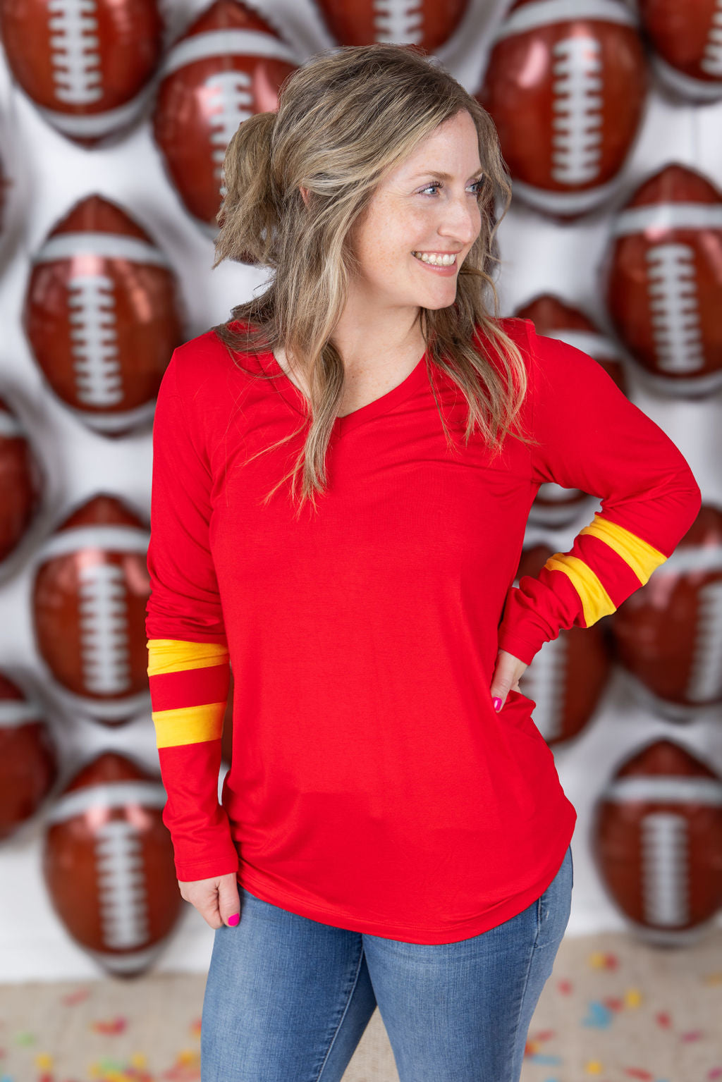 Michelle Mae GameDay Larissa Long Sleeve Top - Kansas City