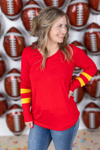 Michelle Mae GameDay Larissa Long Sleeve Top - Kansas City