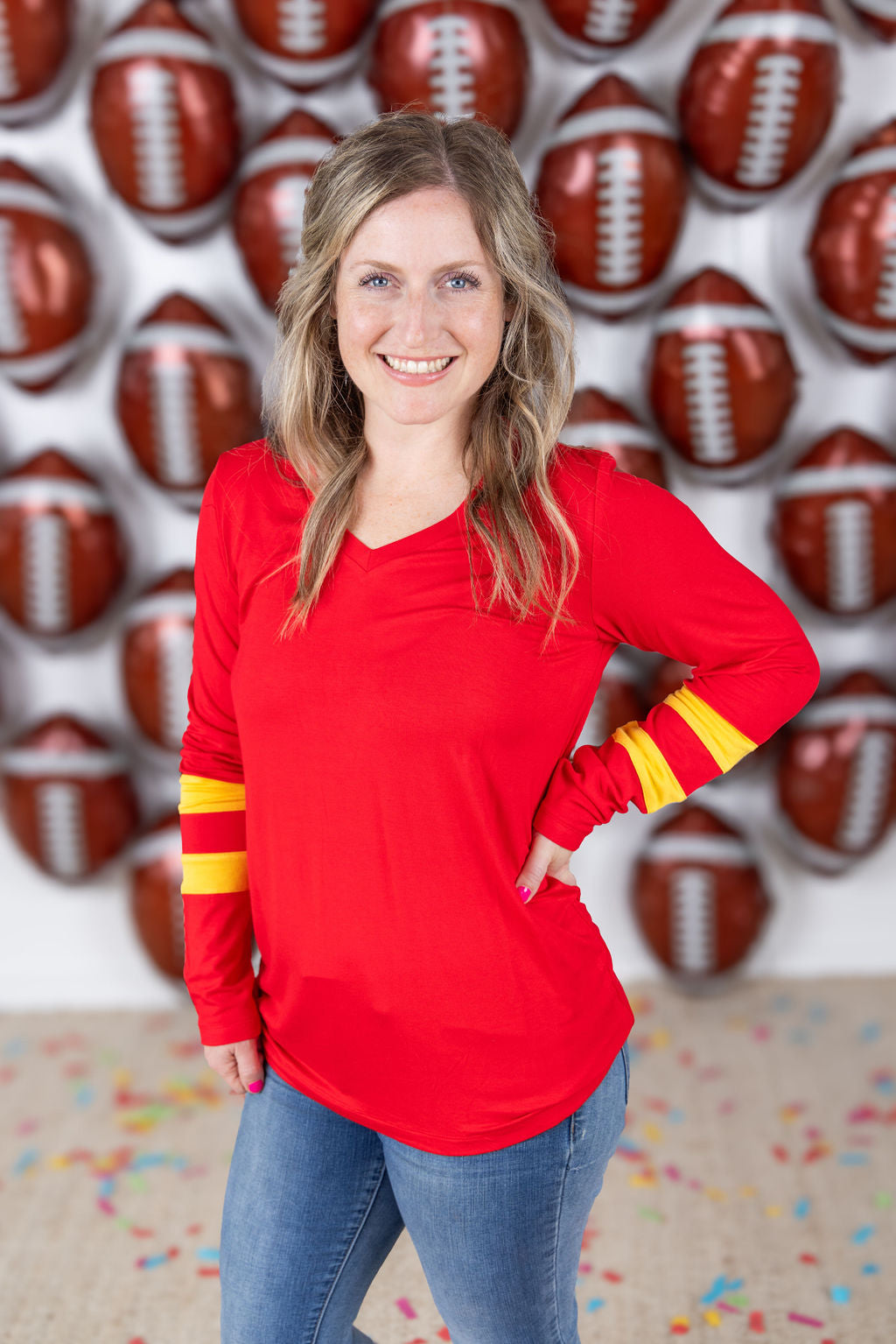 Michelle Mae GameDay Larissa Long Sleeve Top - Kansas City