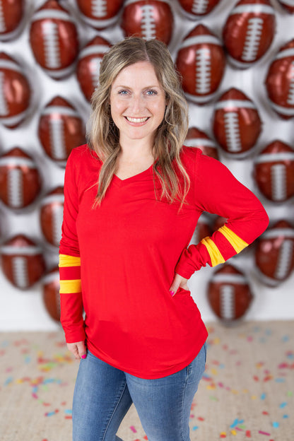 Michelle Mae GameDay Larissa Long Sleeve Top - Kansas City