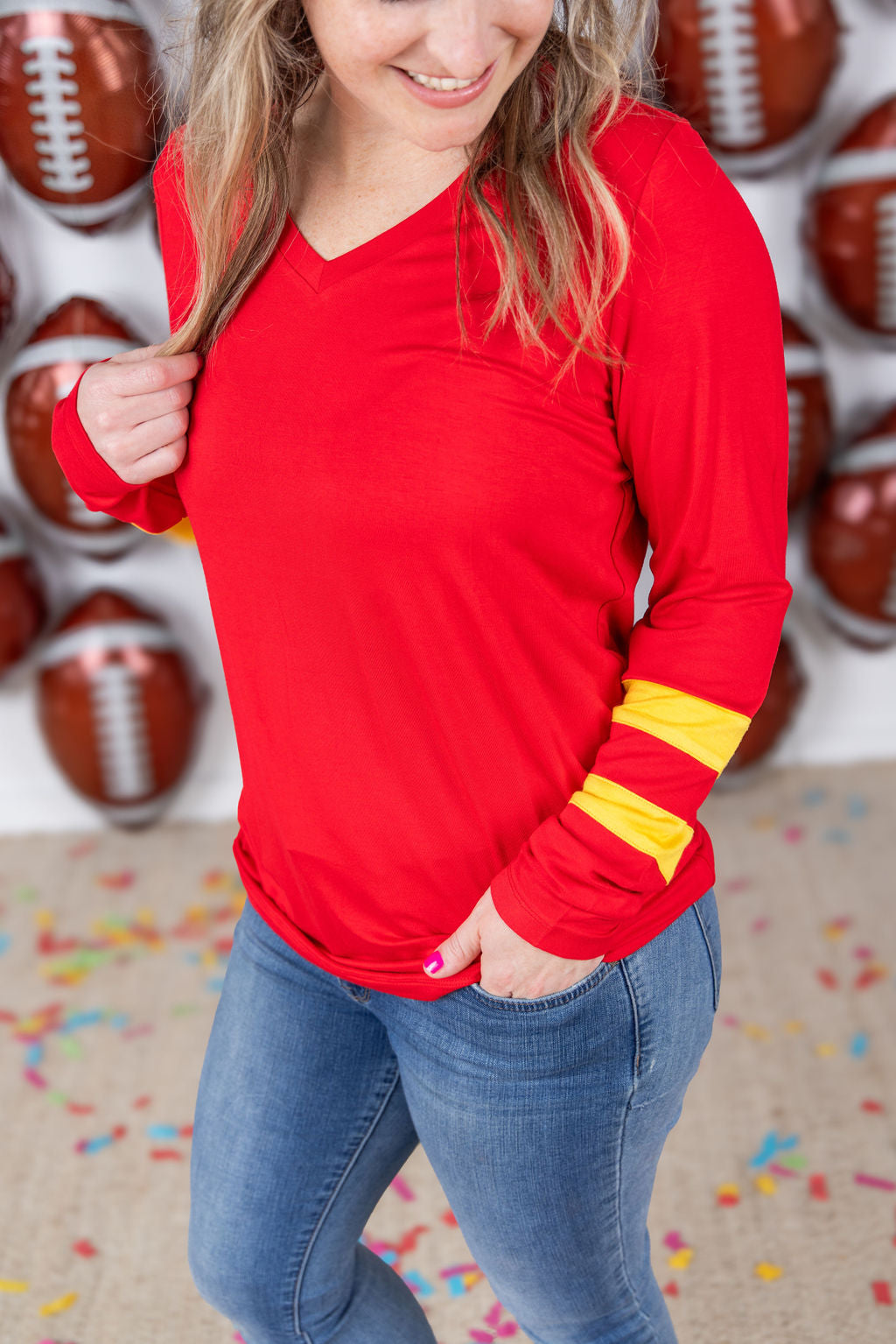 Michelle Mae GameDay Larissa Long Sleeve Top - Kansas City
