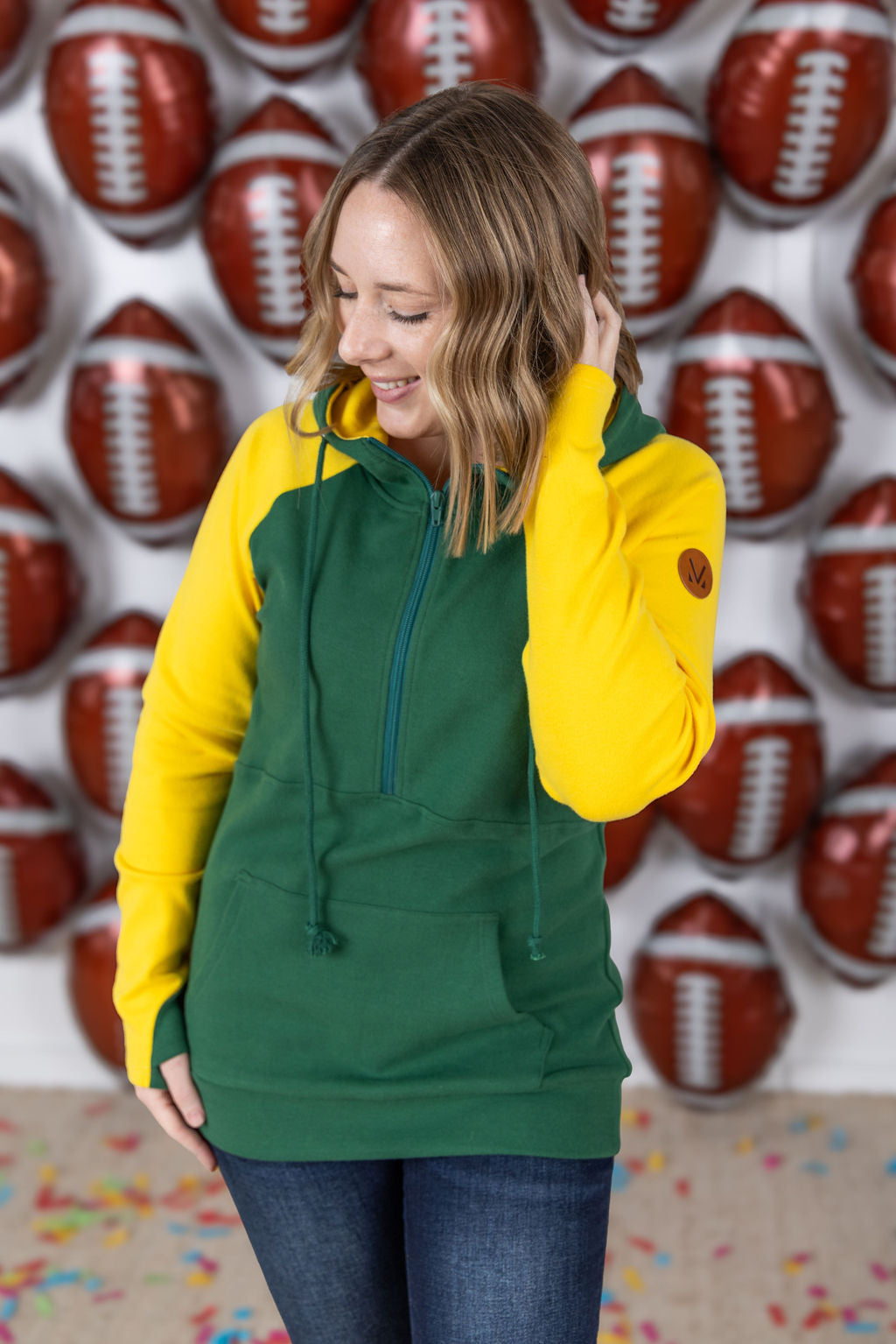 Michelle Mae GameDay Halfzip Hoodie - Green Bay
