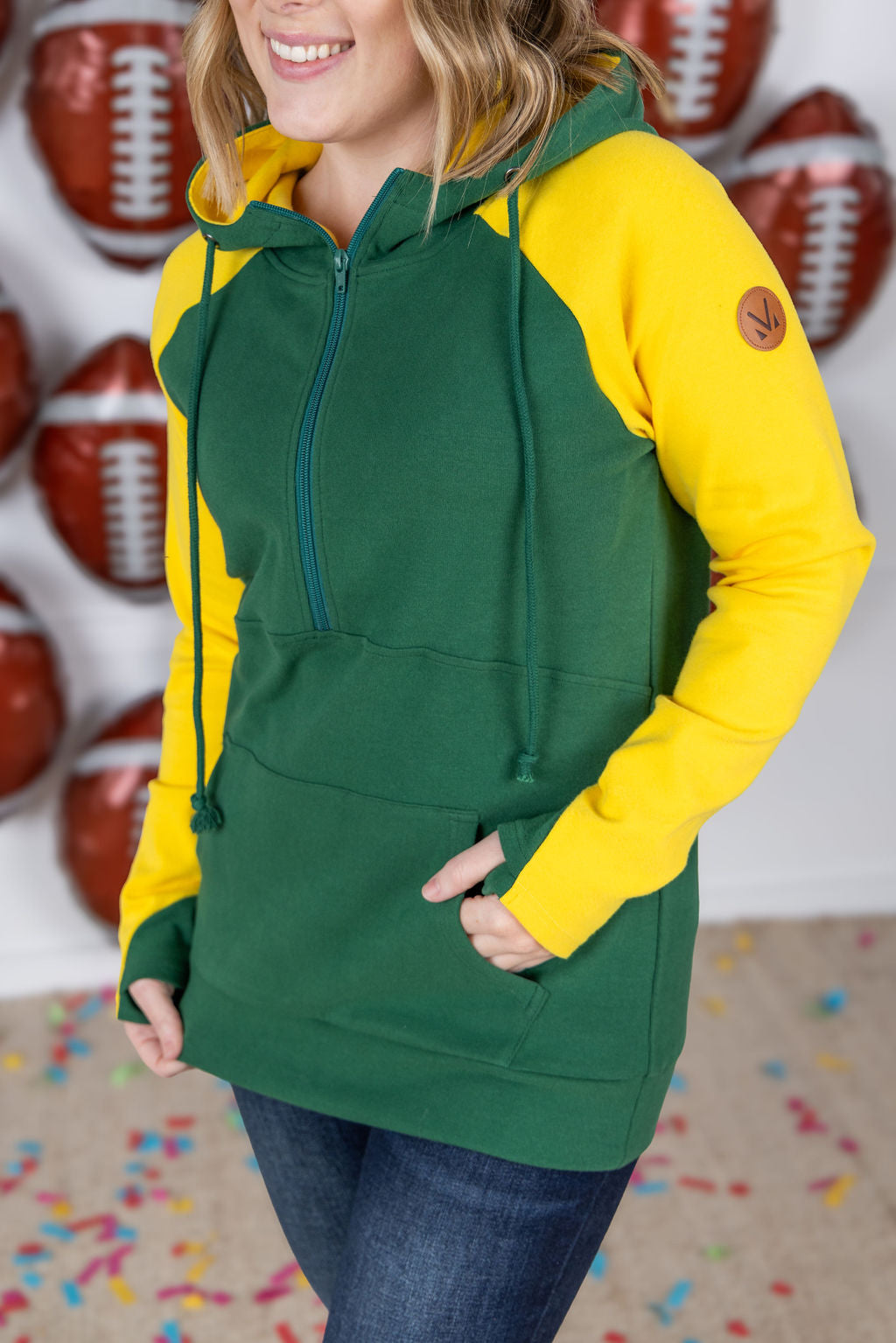 Michelle Mae GameDay Halfzip Hoodie - Green Bay
