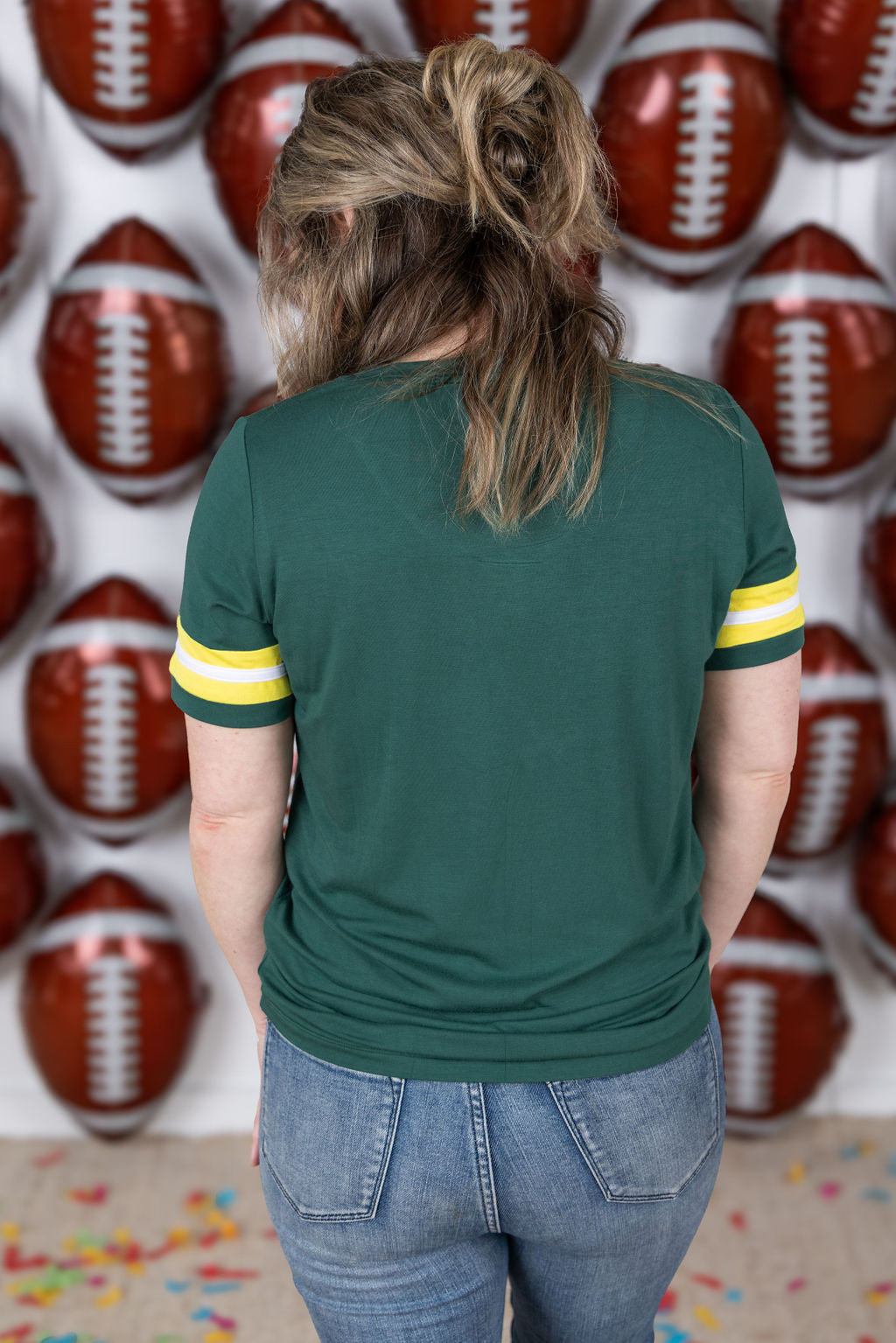 Michelle Mae GameDay Tessa Short Sleeve Top - Green Bay