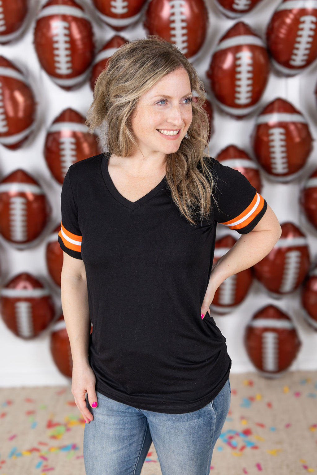 Michelle Mae GameDay Tessa Short Sleeve Top - Cincinnati