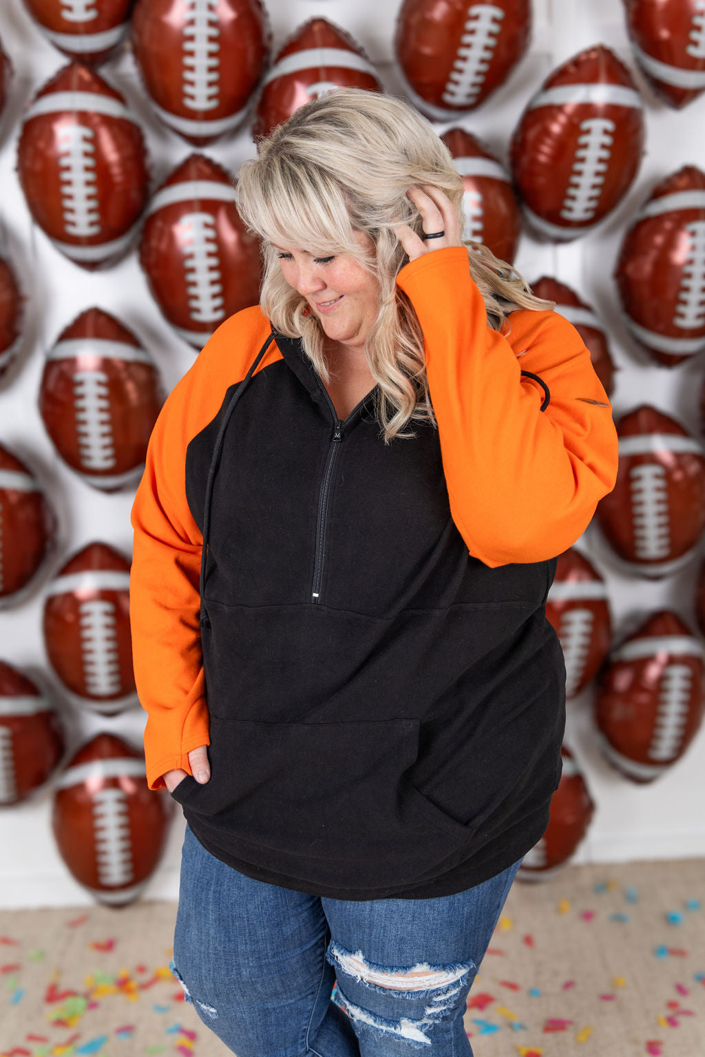 Michelle Mae GameDay Halfzip Hoodie - Cincinnati