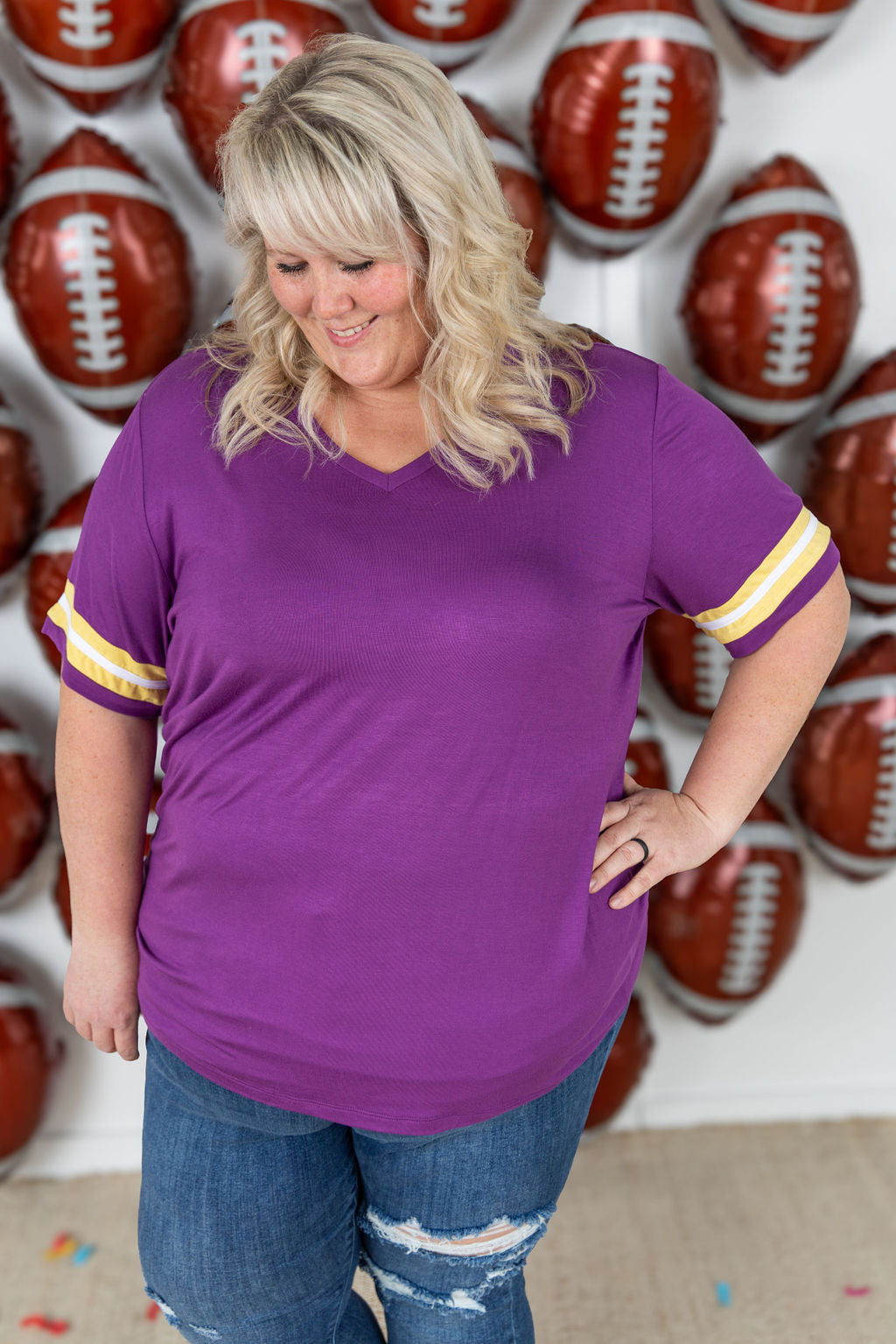 Michelle Mae GameDay Tessa Short Sleeve Top - Minnesota