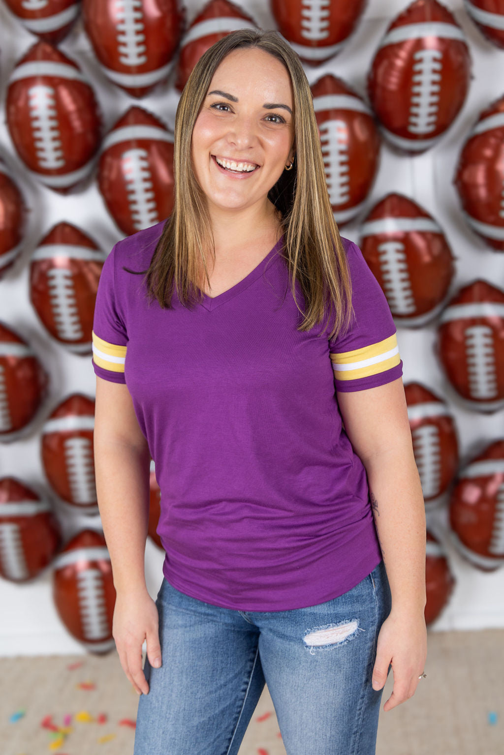 Michelle Mae GameDay Tessa Short Sleeve Top - Minnesota