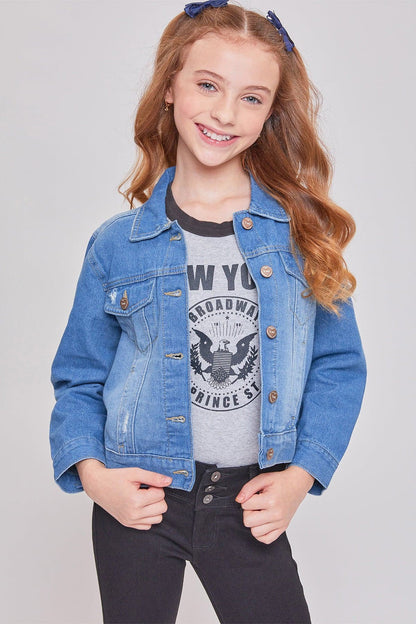 Girls Basic Oversized Denim Jacket