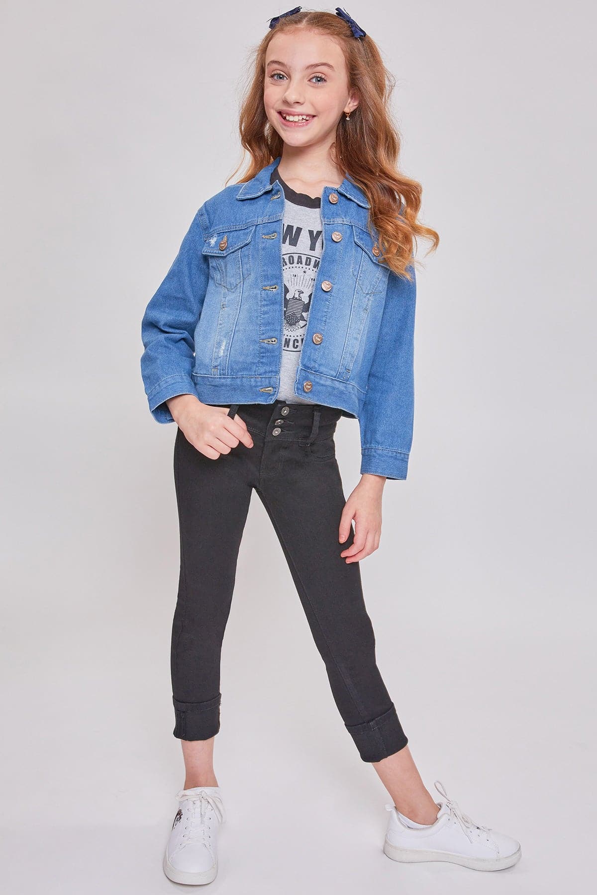 Girls Basic Oversized Denim Jacket